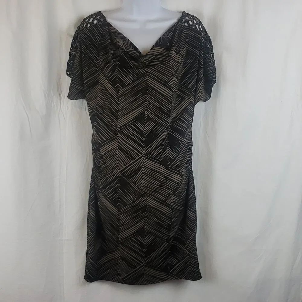 Banana Republic Medium Brown & Black Striped Dress